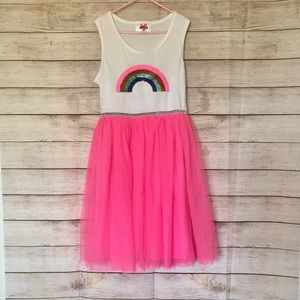 NWOT Pink Rainbow Sequin Tulle Dress